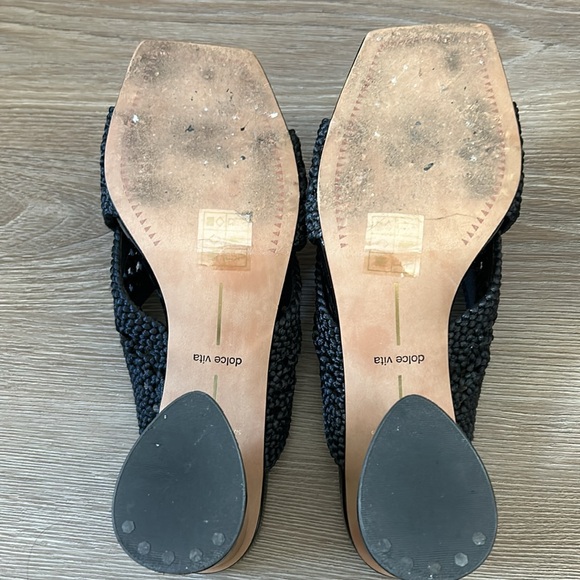 Dolce Vita woven comfy cross-over slide sandals with chunky heel, size 9.5 - Picture 6 of 7